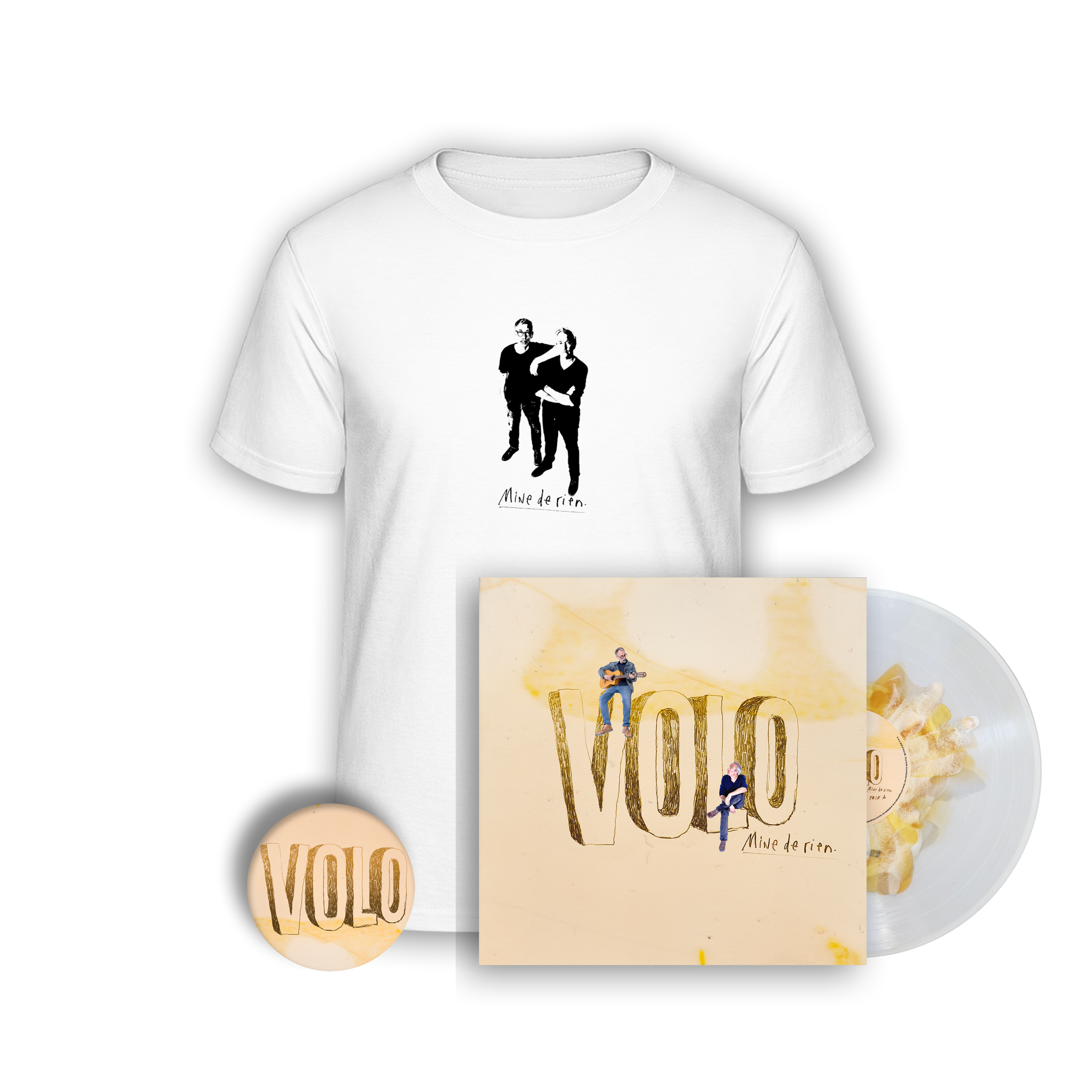 Vinyle splatter numéroté édition limitée + T-shirt + Badge “Mine de rien“