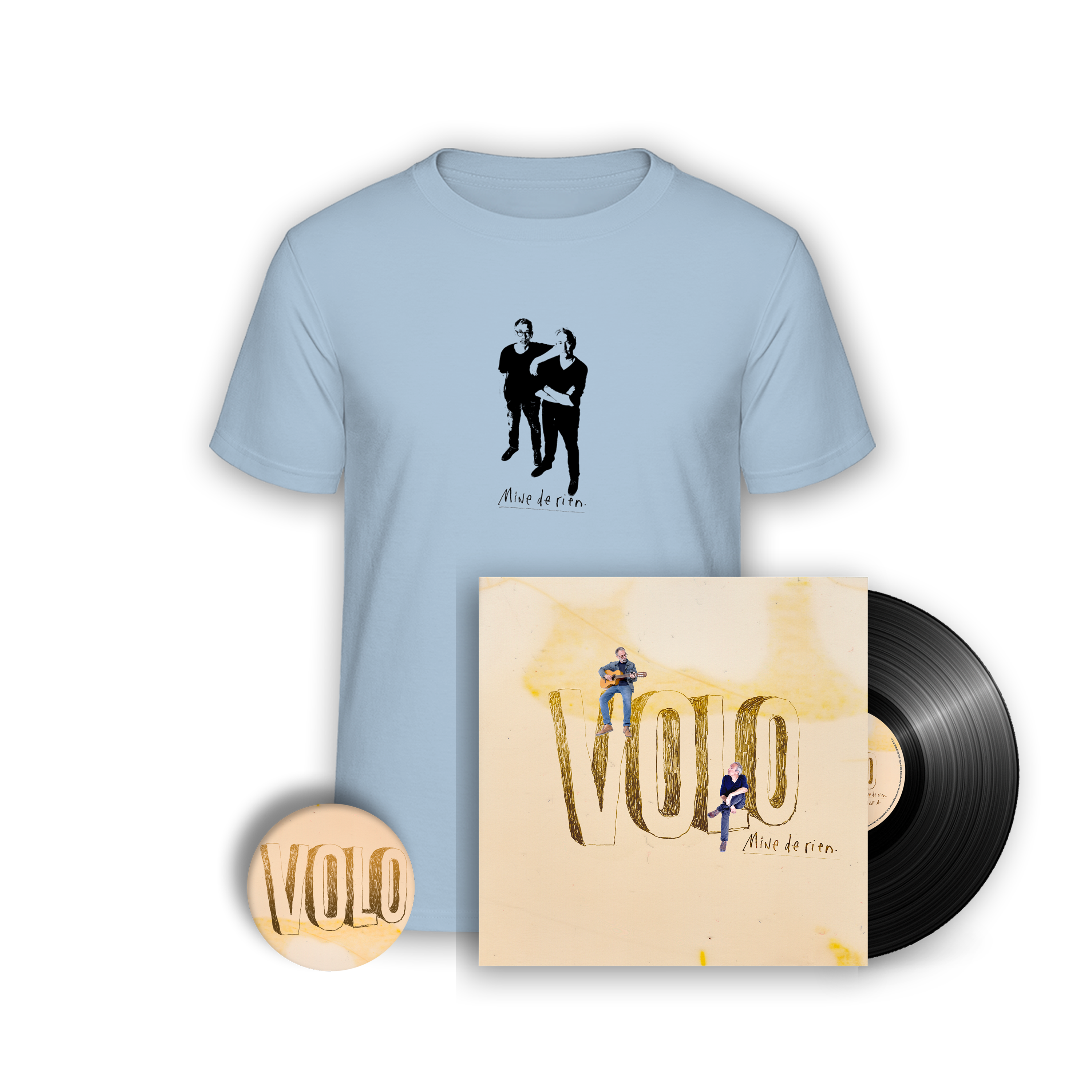 Vinyle + T-shirt + Badge “Mine de rien“