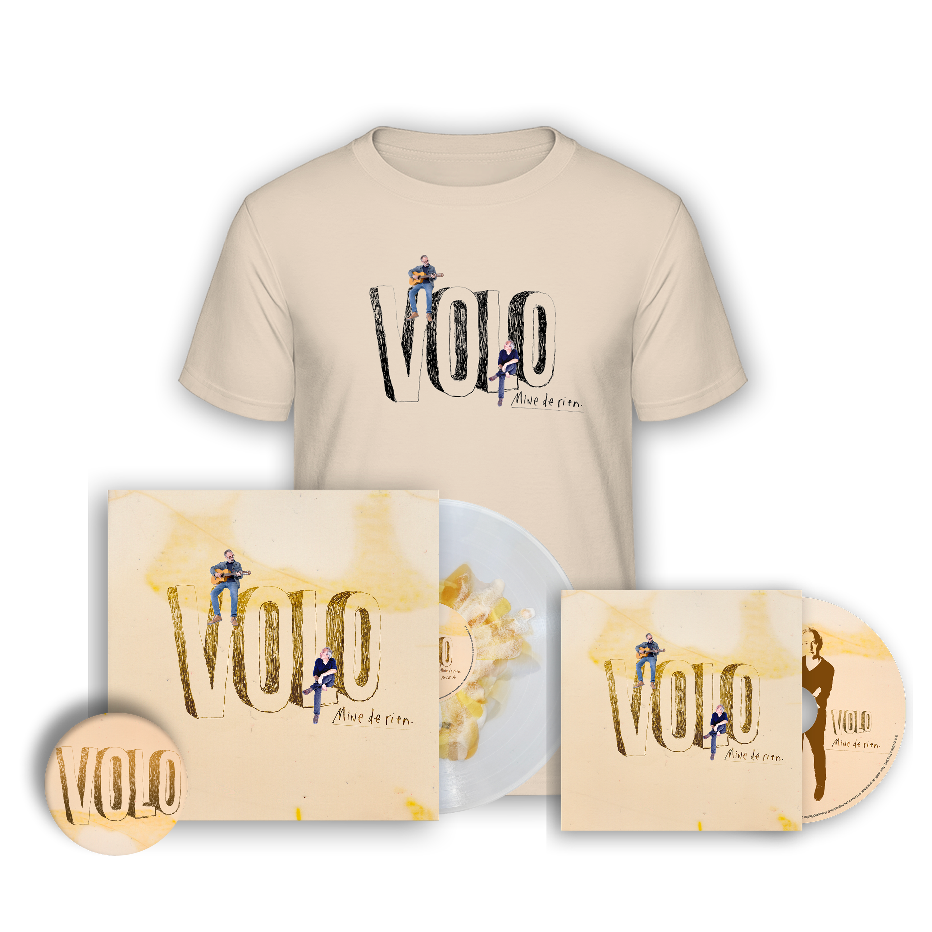Mégapack “Mine de rien“ Vinyle splatter numéroté édition limitée + CD + T-shirt + Badge