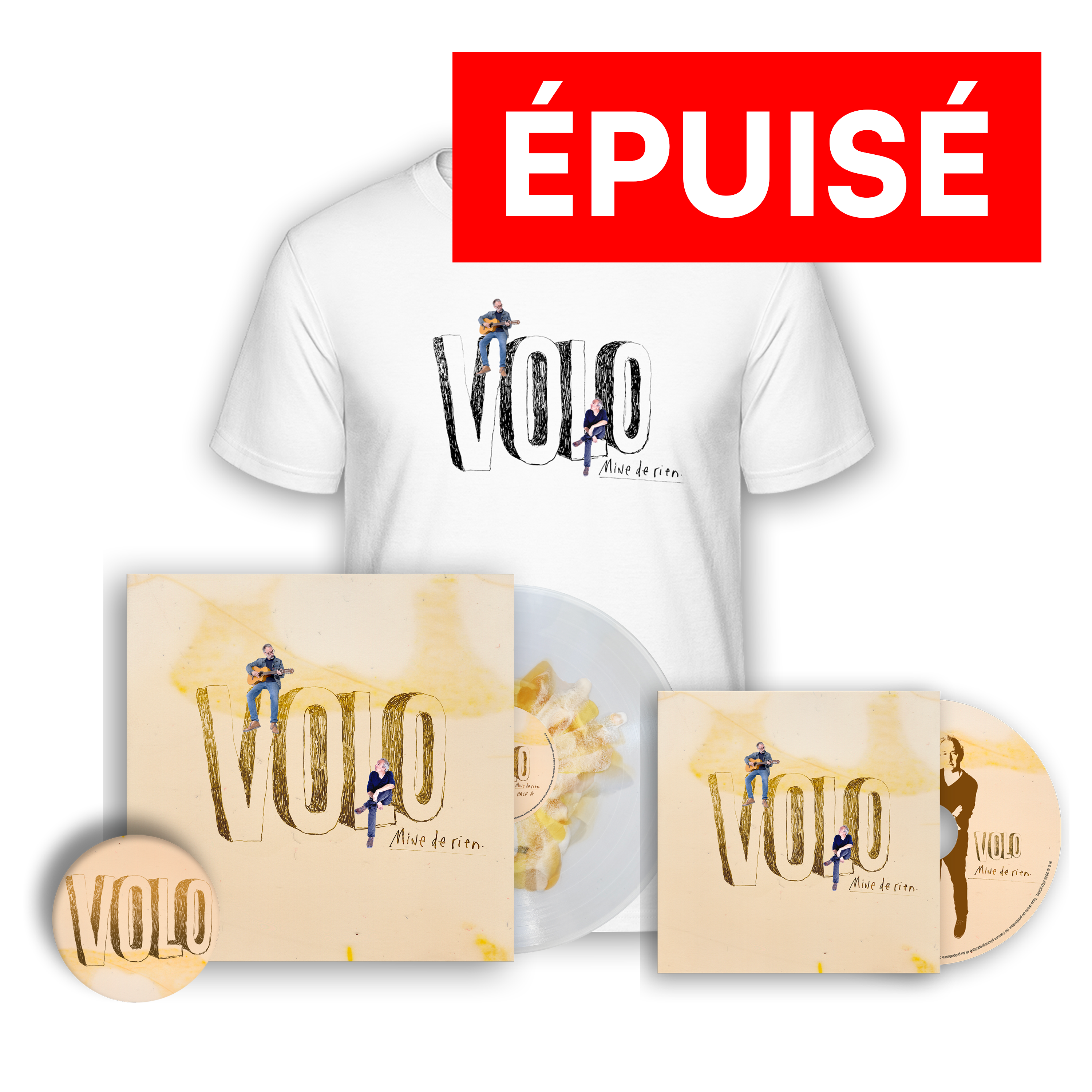 Mégapack “Mine de rien“ Vinyle splatter numéroté édition limitée + CD + T-shirt + Badge
