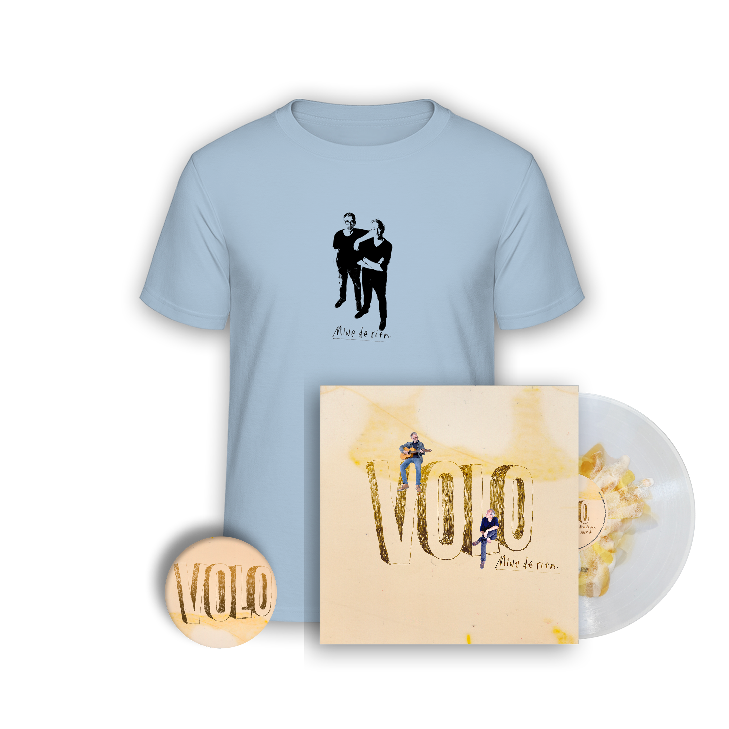 Vinyle splatter numéroté édition limitée + T-shirt + Badge “Mine de rien“