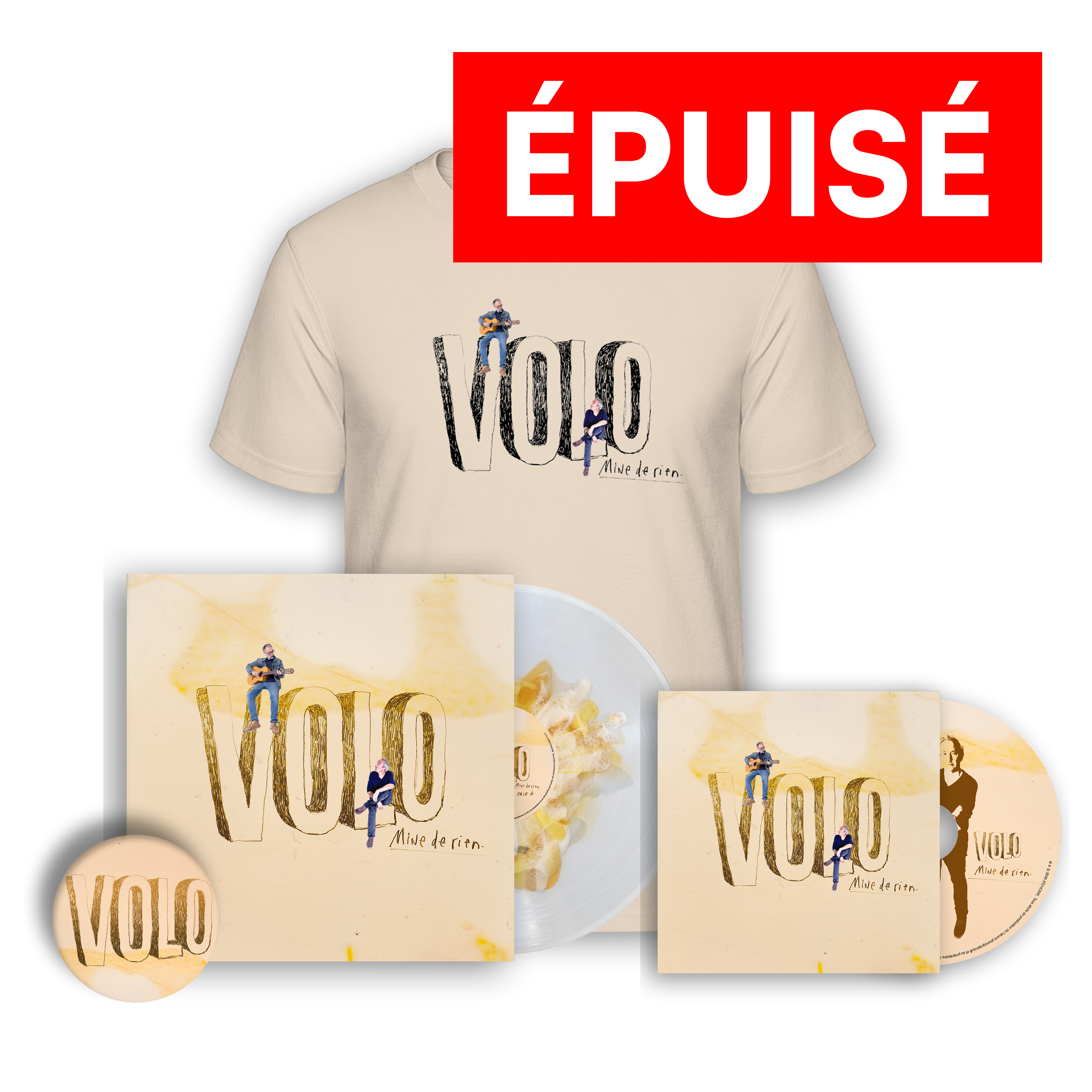 Mégapack “Mine de rien“ Vinyle splatter numéroté édition limitée + CD + T-shirt + Badge
